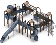 Детская игровая площадка Остров детства (Алтай) (винтовой скат) Н 2000 ДИК 2.01.8.02-34