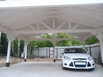 Навес для двух машин ТРИУМФ Премиум комплектация, фото 2