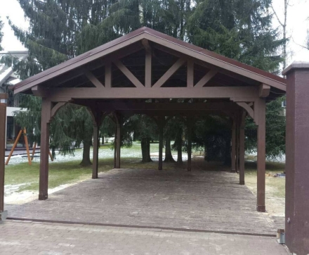 Навес для двух машин ТРИУМФ Премиум комплектация, фото 11