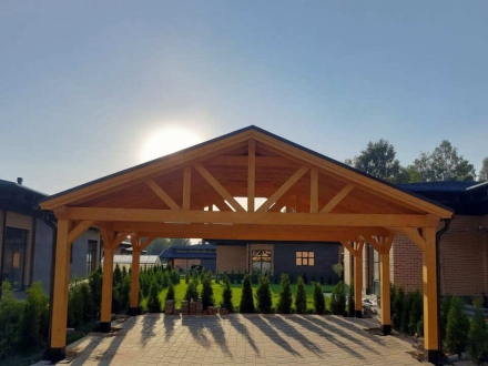 Навес для двух машин ТРИУМФ Премиум комплектация, фото 17