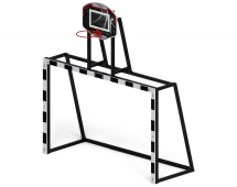 Ворота для мини-футбола с баскетбольным щитом СО 2.60.05 (с креплением сетки)(черные)