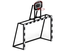 Ворота для мини-футбола с баскетбольным щитом СО 2.60.05 (с креплением сетки)(черные)