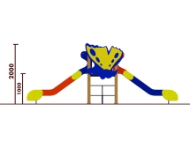 Горка двойная Бабочка 08402.21 для детской площадки Горка двойная Бабочка 08402.21 для детской площадки