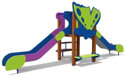 Горка двойная Бабочка 08402.21 для детской площадки, фото 1 Горка двойная Бабочка 08402.21 для детской площадки, фото 1