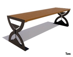 Парковая скамейка Часы, Лиственница 1,2 м, фото 1