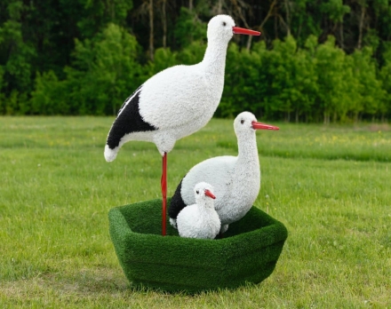 Топиари Три аиста в гнезде, семья - газон Eco, фото 6