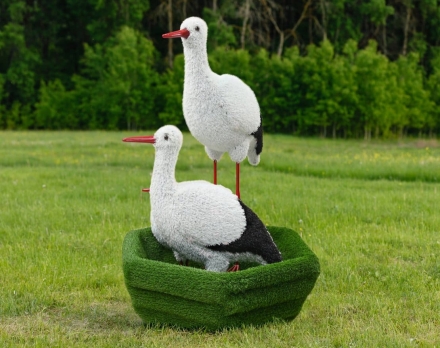 Топиари Три аиста в гнезде, семья - газон Eco, фото 4