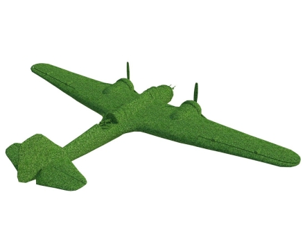 Топиари Самолет бомбардировщик, масштаб к оригиналу 1:3 - газон Premium, фото 2