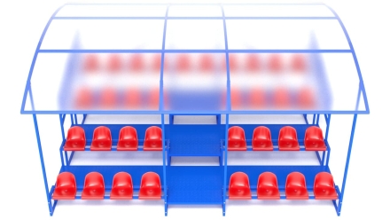 Трибуна разборная, 4-х рядная с навесом и ограждением на 34 места, фото 3