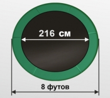 ARLAND Батут премиум 8FT с внутренней страховочной сеткой и лестницей (Dark green)