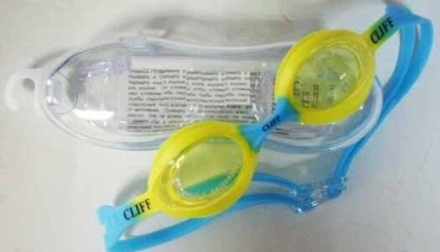 Очки для плавания детские Cliff G911 голубо-желтые, фото 1