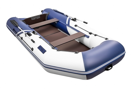 Броня-340 СК слань+киль белый-синий (Лодка ПВХ под мотор с усилением), фото 1
