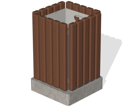 Урна со вставкой на бетонном основании Неделимое квадратная, фото 2