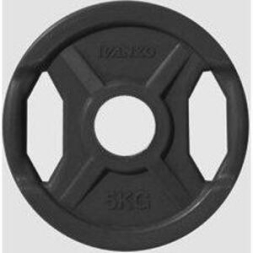 Диск JOHNS черный 2-х хватный обрезиненный d51мм, 5кг. Диск JOHNS черный 2-х хватный обрезиненный d51мм, 5кг.