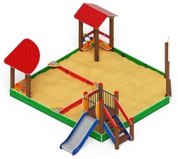 Песочный дворик с горкой (Ракушки) - ИО 6.01.05-01 H=750, фото 3