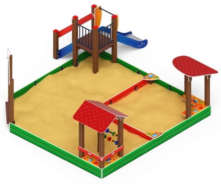 Песочный дворик с горкой (Ракушки) - ИО 6.01.05-01 H=750, фото 4