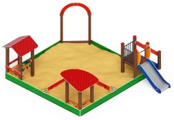 Песочный дворик с горкой (Ракушки) - ИО 6.01.05-01 H=750, фото 2