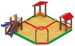 Песочный дворик с горкой (Ракушки) - ИО 6.01.05-01 H=750, фото 1