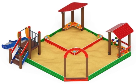 Песочный дворик с горкой (Ракушки) - ИО 6.01.05-01 H=750, фото 1