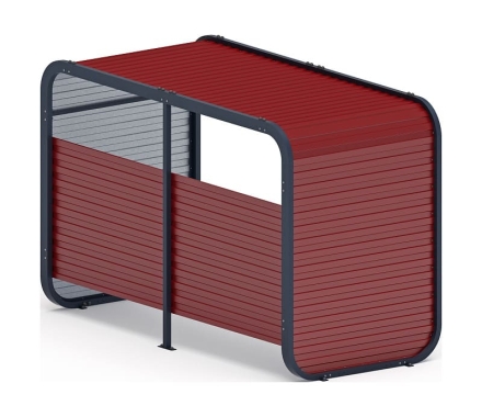 Навес контейнерной площадки для мусора (красный) (2 секции) (под анкера) МФ 55.01.02-04, фото 2