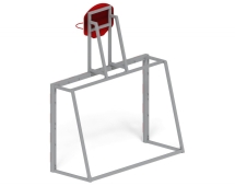 Ворота для мини-футбола с баскетбольным щитом СО 2.60.05 (с креплением сетки)(красные)