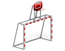 Ворота для мини-футбола с баскетбольным щитом СО 2.60.05 (с креплением сетки)(красные)