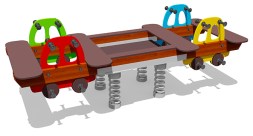 Качалка-балансир Машинки ВСТ 1242 8-ми местный для детской площадки Качалка-балансир Машинки ВСТ 1242 8-ми местный для детской площадки