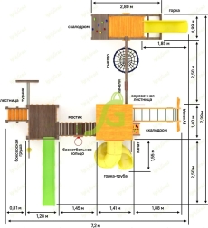 Детская площадка IgraGrad Панда Фани Мостик 2 с трубой, фото 5