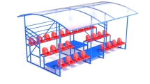 Трибуна разборная, 3-х рядная с навесом и ограждением на 26 мест Трибуна разборная, 3-х рядная с навесом и ограждением на 26 мест