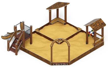 Песочный дворик с горкой (Коричневый) - ИО 6.01.05-02 H=750, фото 4