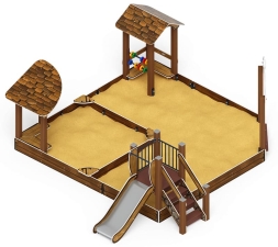 Песочный дворик с горкой (Коричневый) - ИО 6.01.05-02 H=750, фото 1
