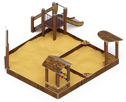 Песочный дворик с горкой (Коричневый) - ИО 6.01.05-02 H=750, фото 2