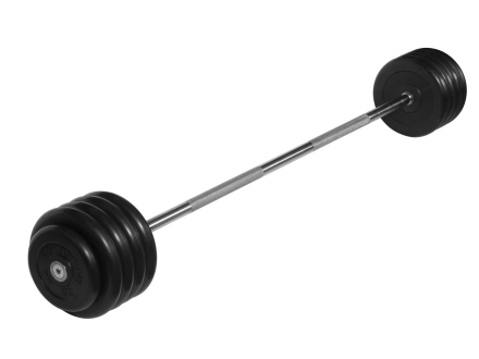 Штанга неразборная &quot;Barbell&quot; с чёрными дисками d 25 мм, 50 кг, фото 1