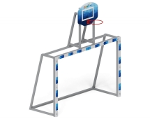 Ворота для мини-футбола с баскетбольным щитом СО 2.60.05 (с креплением сетки)(серые)