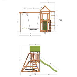 Детский игровой комплекс UNIX Kids (6 in 1) Light Green, фото 4
