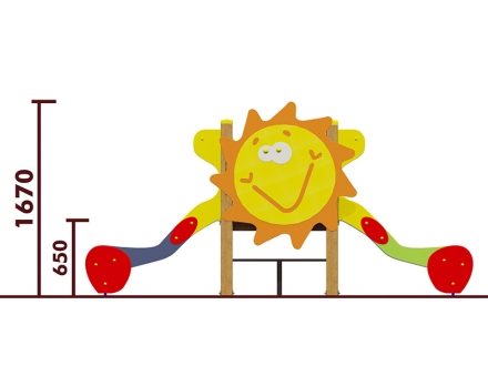 Горка двойная Солнышко 08212 для детской площадки, фото 2
