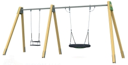 Качели Комби-1 КАЧ-1.18 двойные на цепях для детской площадки Качели Комби-1 КАЧ-1.18 двойные на цепях для детской площадки