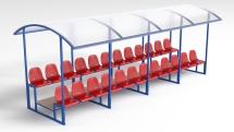 Трибуна 2-х рядная с навесом разборная на 24 места Трибуна 2-х рядная с навесом разборная на 24 места