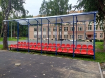 Трибуна 2-х рядная с навесом разборная на 24 места Трибуна 2-х рядная с навесом разборная на 24 места