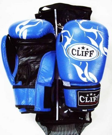 Перчатки бокс P.TECH (кожа) 12 oz синие, фото 1