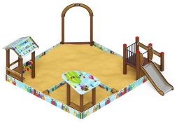 Песочный дворик с горкой (Коты) - ИО 6.01.05-03 H=750, фото 1