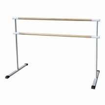 Станок хореографический напольный мобильный двухрядный 1,5 м (перекладина D-40 мм береза)