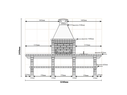 Печь Аристократ 710 Радиальный кирпич красный, фото 5