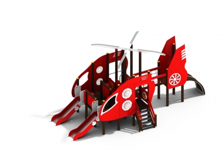 ДИК 2.38 Детский игровой комплекс Вертолет с двумя горками, фото 1