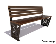Парковая скамейка Ромашка, Сосна (без подлокотников) 1,2 м