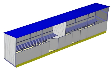 Бокс для запасных игроков 9,76х1,5х2,6 м, фото 1