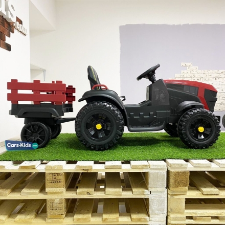 Электромобиль трактор с прицепом BDM0925 TR777 красный, фото 2