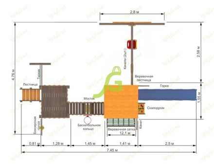 Детская площадка IgraGrad Панда Фани Мостик, фото 4