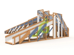 Зимняя деревянная горка "IgraGrad Snow Fox 12 м" с двумя скатами мод.524, фото 1