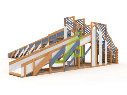 Зимняя деревянная горка "IgraGrad Snow Fox 12 м" с двумя скатами мод.524, фото 1